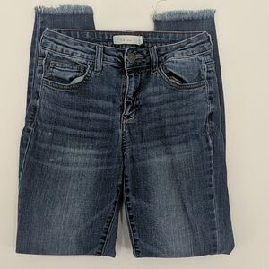 CELLO Raw Hem Distressed Legging Skinny Jeans